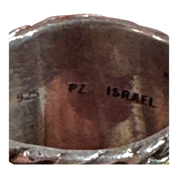 PAZ Israel Pz Modernist Citrine Spinner Sterling Silver Ring Size 7.5 Citrine - Picture 4 of 11